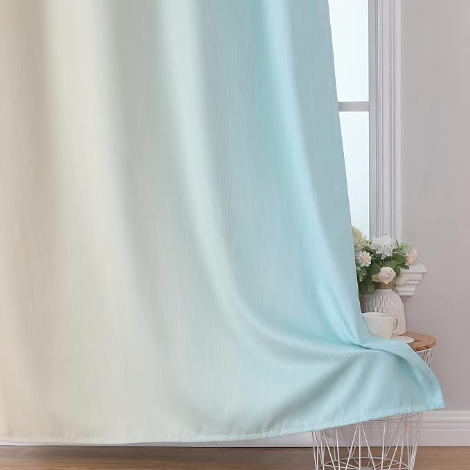 Full Room Darkening Gradient Blackout Curtains 72 Inch Length 2 Panels Set - Image 6