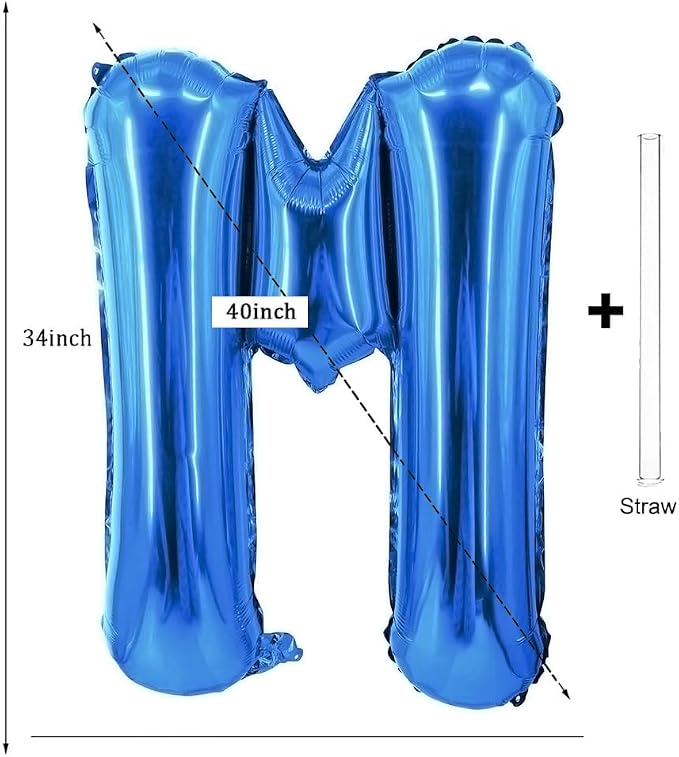 Letter Balloons 40 Inch Blue Giant Alphabet Balloons Letter N | Foil Mylar Big - Image 2