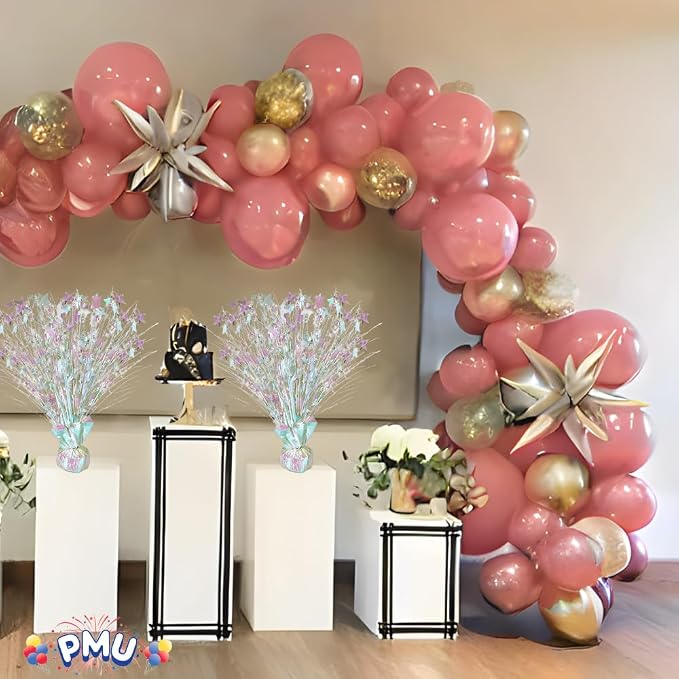 PMU 6 Pack Bursting Star Metallic Foil Spray Centerpiece- Opal Iridescent - Image 5