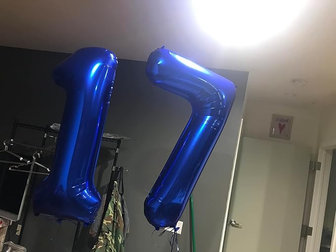 1 Balloon Numbers Birthday Decorations, 40In Navy Blue Balloons - Image 4