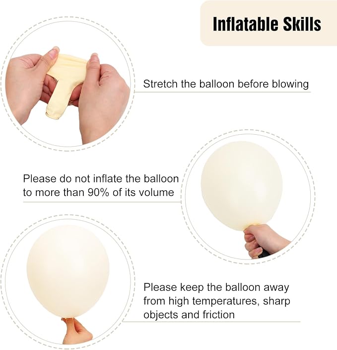 RUBFAC 135pcs Ivory White Balloons Different Sizes 18 12 10 5 Inch Latex - Image 4