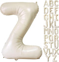 Cream White Letter Z Balloons, 40 Inch Giant Letter Balloons Z Foil Mylar by Lovoir