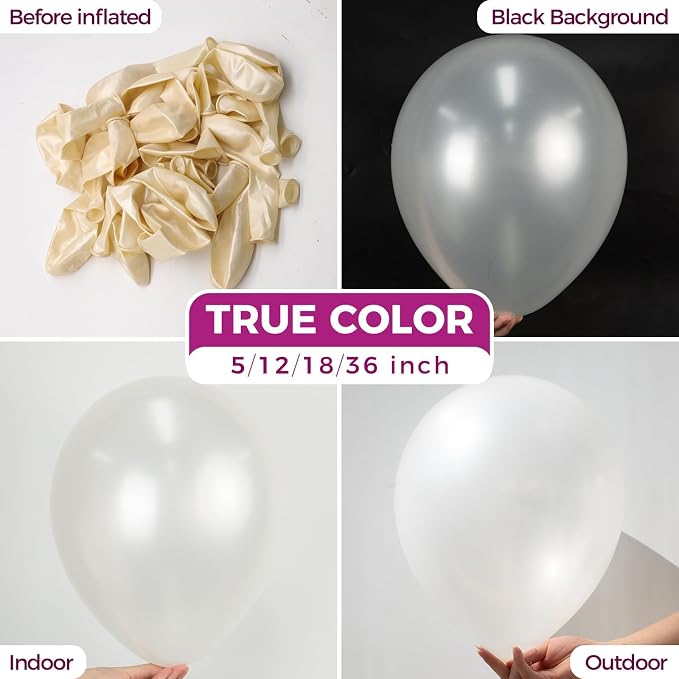Bezente Pearl White Balloons Latex Party Balloons 100 Pack 12 inch | - Image 2