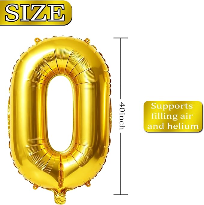 40 Inch Number 72 Balloons for 72nd Birthday Party Decorations, 0-100 Gold - Image 4