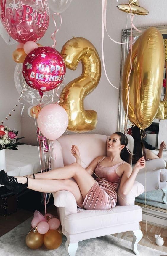 Gold Number 4 Balloon 40 Inch, 4th Birthday Party Decorations Men Women | Foil - Image 9