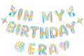 Iridescent In My Birthday Era Banner, Pre-Strung Fun Birthday Decorations by Unknown