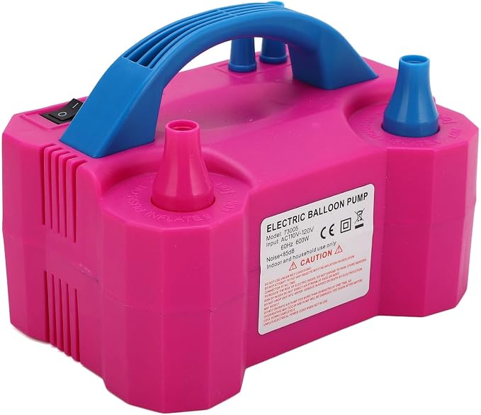 600W Electric Balloon Pump, Dual Nozzle Automatic Balloon Inflator Blowing - Image 5