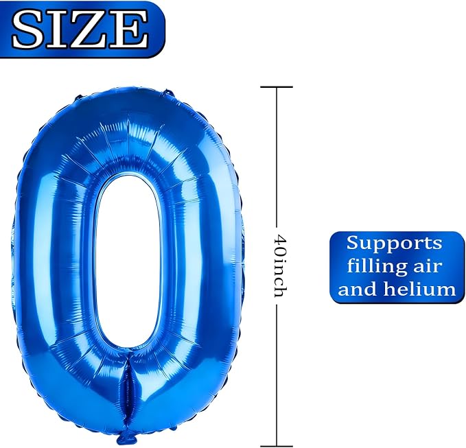 40 Inch Number 64 Balloons for 64th Birthday Party Decorations, 0-100 Dark Blue - Image 4