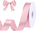 woric Pink Satin Ribbon 1 Inch x 50 Yards Pink Bow | Single-sided Polyester by woric