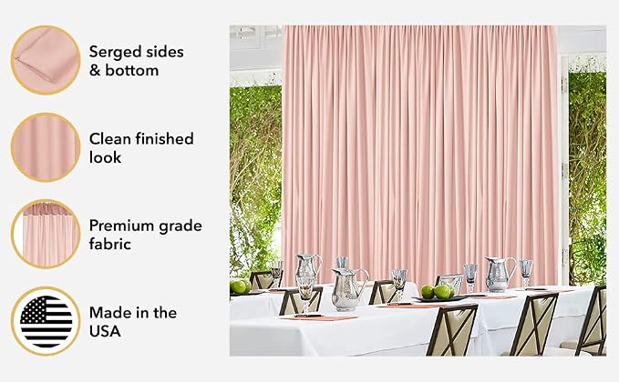 AK TRADING CO. 10 feet x 10 feet Light Green Polyester Backdrop Drapes Curtains - Image 5