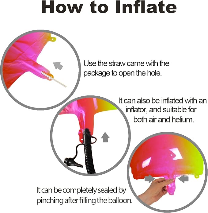 SUWEN Rainbow Number 6 Balloon 40 Inch, Big Colorful Balloons 0-9 | Large - Image 5
