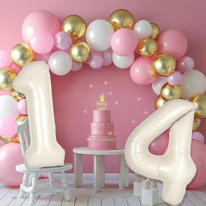 Cream White Number 70 Balloon for First Birthday Decorations, 40 inch Huge - Image 5
