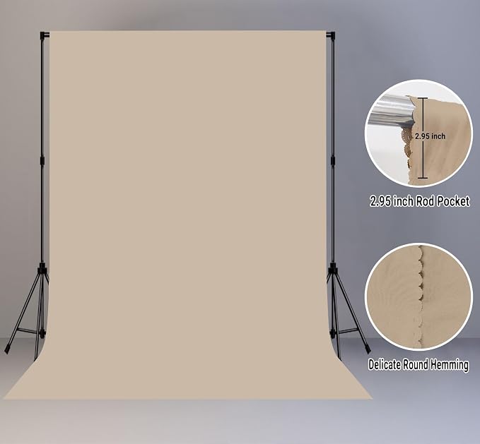Beige Photography Backdrop for Photoshoot, Fabric 10x10ft | Polyester Studio - Image 6