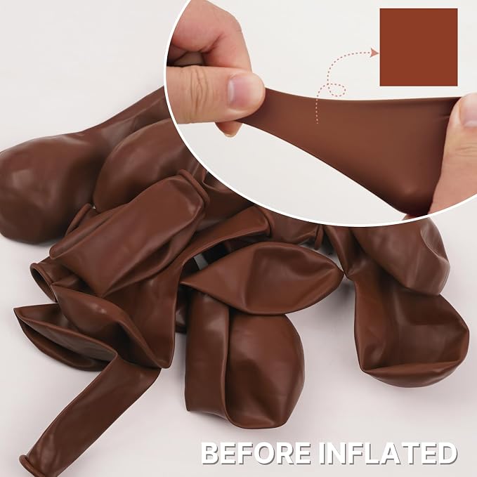 PartyWoo Dark Brown Balloons 100pcs Boho Neutral Coffee Tan Color | 36 18 12 10 - Image 2