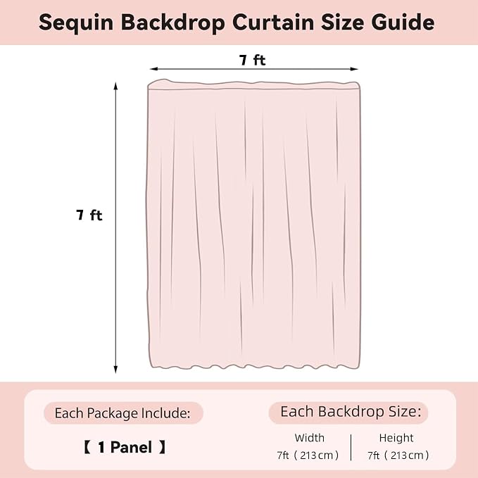 Sugargirl Purple Sequin Backdrop Curtain 7FTx7FT Glitter Purple Background - Image 6