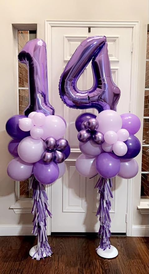 14 Balloon 40 inch Purple Number Balloons - Image 3