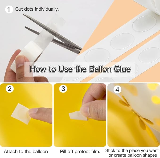 Balloon Arch Kit 49.2ft Balloon Tape & 300pcs Balloon Glue Point - Image 4