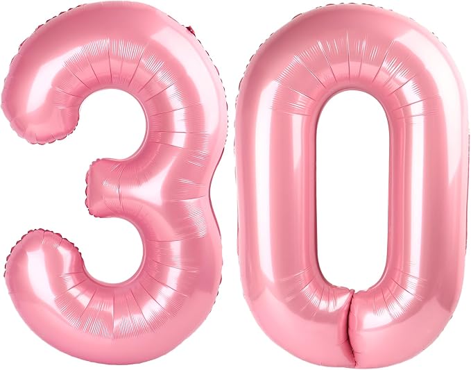 30 Balloon Number 40 Inch Pastel Pink Balloons by Mluchee