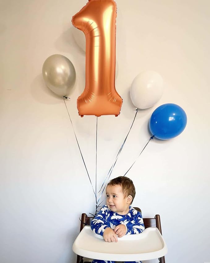 1 Balloon - Orange Birthday Number Balloons, 40 Inch Decorations Men Women | - Image 2