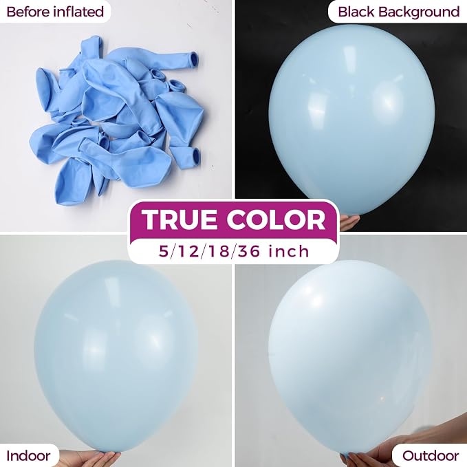 Bezente Pastel Blue Latex Matte Party Balloons 150 Pack 5 inch Small | Light - Image 2