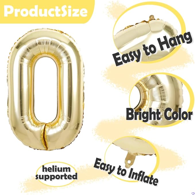 Light Gold 83 38 Balloon Numbers, 40 Inch Large 73th 37th Birthday Balloons - Image 3