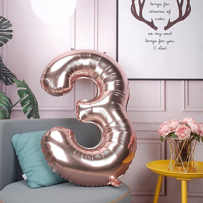 Rose Gold 13 Number Balloons Big Giant Jumbo Large Number 13 Foil Mylar Balloons - Image 5