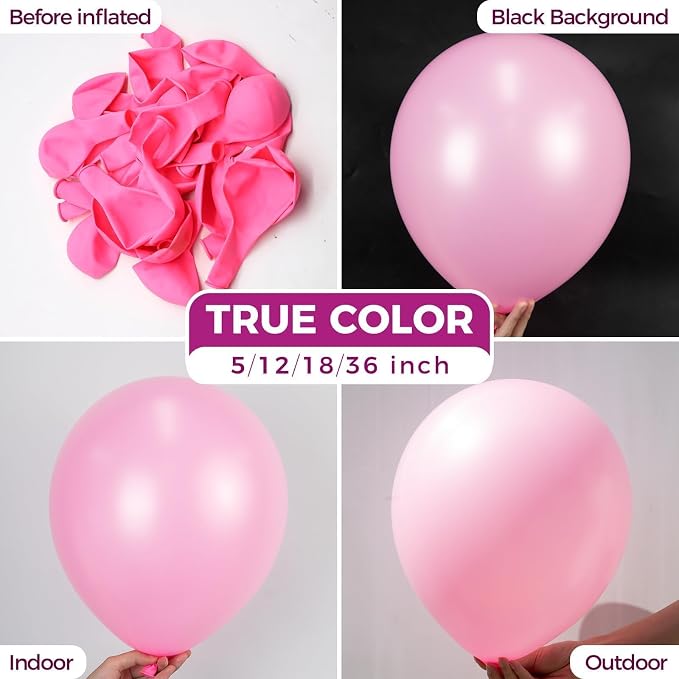 Bezente Pink Giant Latex Round Balloons 36 Inch 8 Pack | Bridal Pink Balloon - Image 2