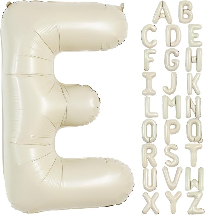 TONIFUL 40 Inch Large Cream White Letter E Balloons Giant Alphabet Letter by TONIFUL