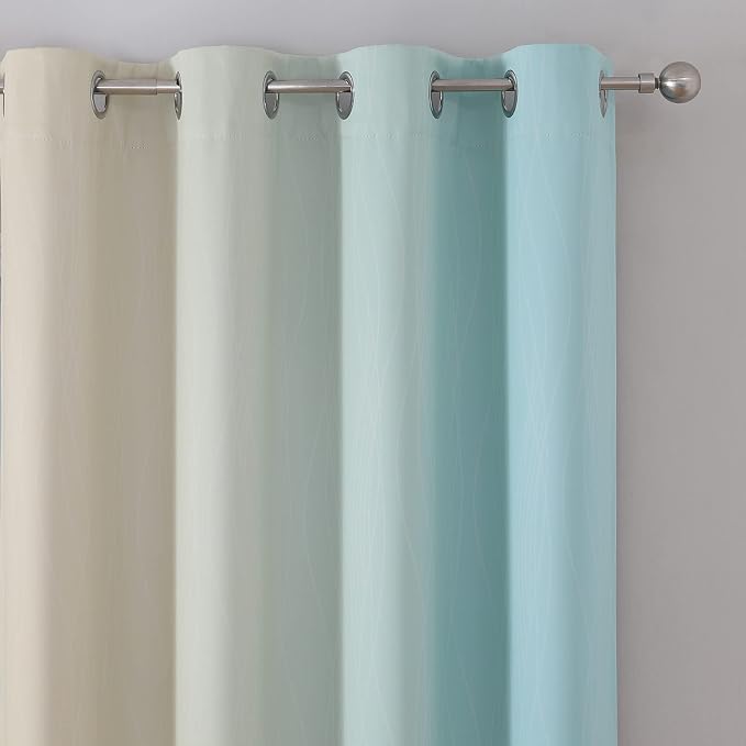Full Room Darkening Gradient Blackout Curtains 72 Inch Length 2 Panels Set - Image 4
