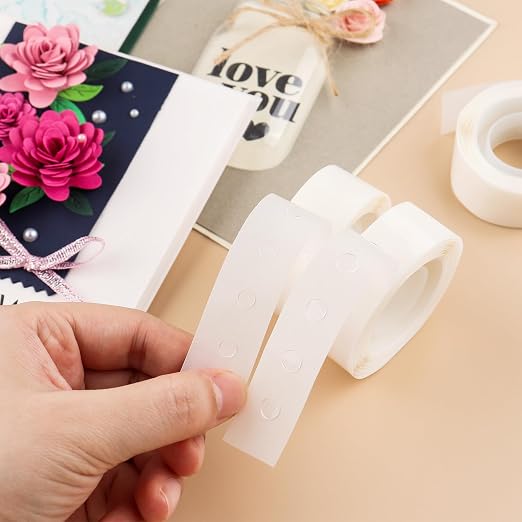 BAOFALI 3600 Pcs Ultra Thin Adhesive Dots, 6 Roll 1/8in 6 Roll3/16in Clear - Image 5
