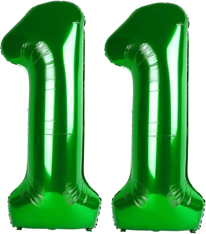 Number Balloons Dark Green 11 Balloon 40 inch by Enyeopd