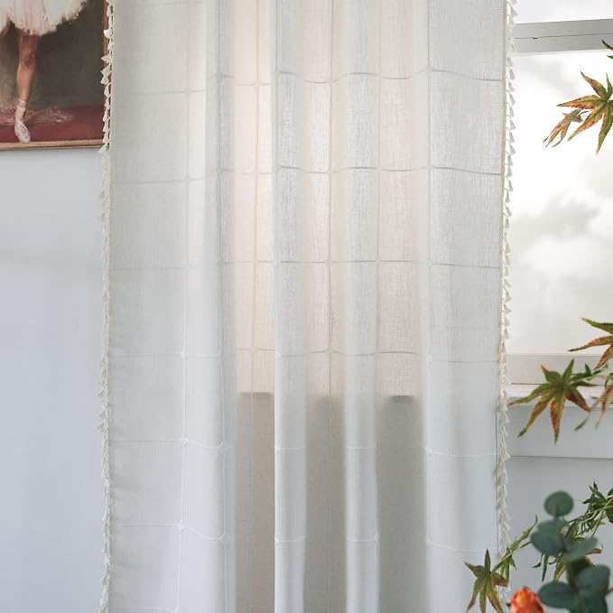 Sutuo Home Boho Curtain for Bedroom 84 Inch Length, Light Filtering Country - Image 3