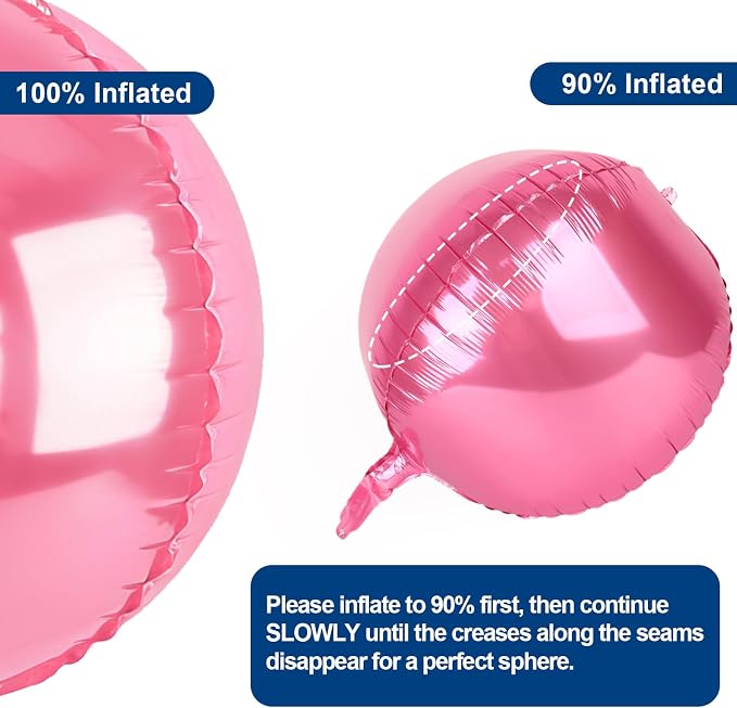 6pcs Pink Foil Balloons 22inch Round Balloons - Image 4