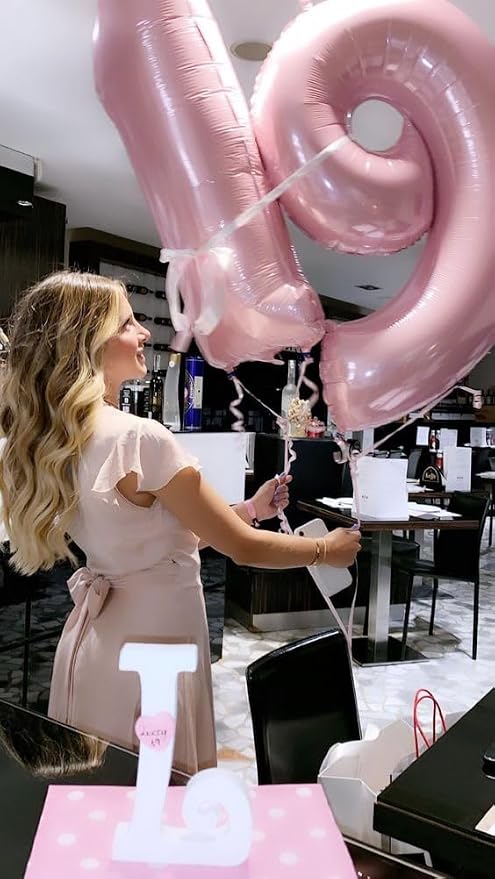 Number Balloons Pearl Pink 11 Balloon 40 inch - Image 4