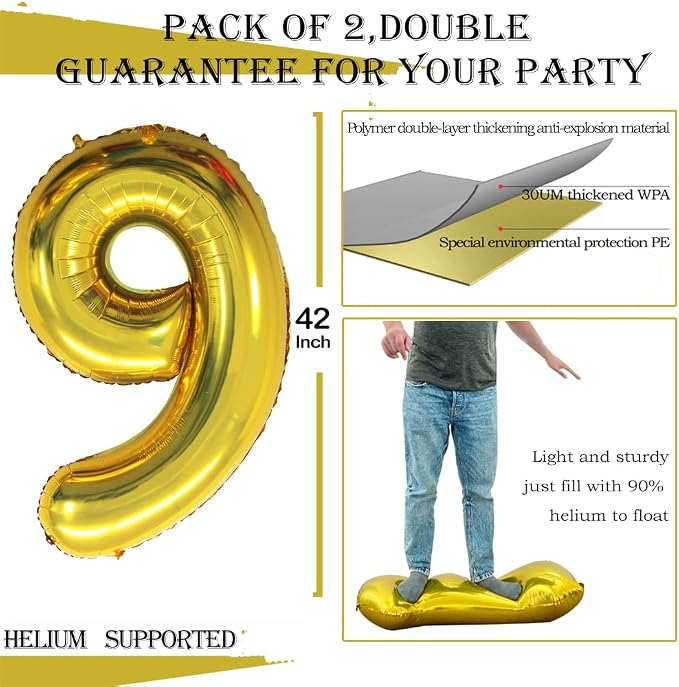 Number 29 Balloons for 29th Birthday Party Decorations, 42 Inch Jumbo Foil - Image 3