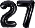 Black 27 Number Balloons, 40 Inch Giant Number 27 Balloons Foil Mylar Helium by Lovoir