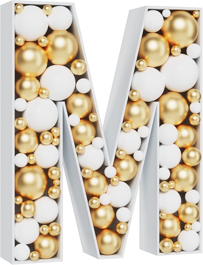 Marquee Letters 3FT Tall Mosaic Balloon Frame Pre-Cut Foam Board Letter M | by MEYSIMOON