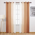 DWCN Ombre Faux Linen Extra Long Sheer Curtains by DWCN
