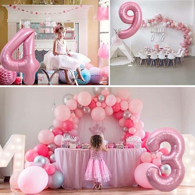 TONIFUL 40 Inch Pink Number 6 Balloons Large Foil 6th Birthday Decorations | - Image 6