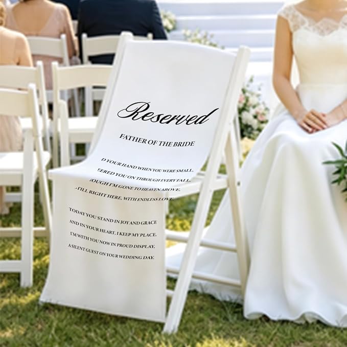 Reserved Father of the Bride Wedding Chair Sign- In Loving Memory Memorial - Image 6
