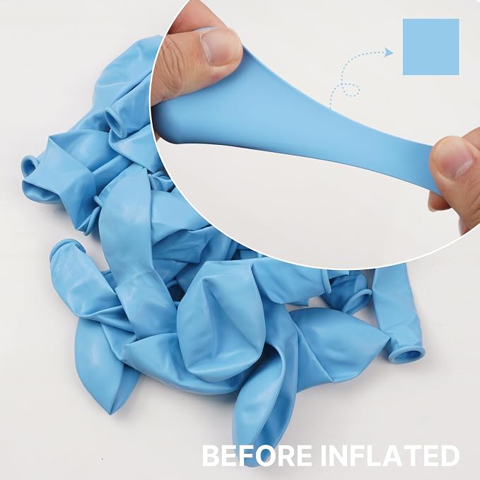 PartyWoo Light Blue Balloons 100pcs Baby Pastel Sky Aqua Blue Color | Balloons - Image 2