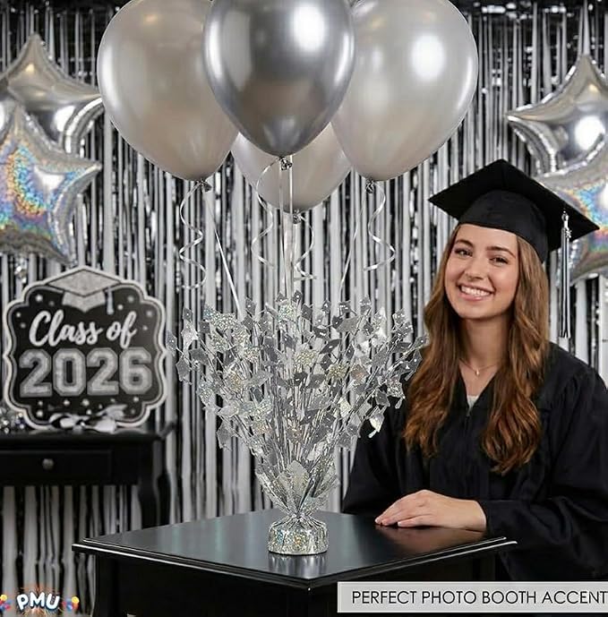 PMU 12 Pcs Silver Graduation Balloon Weights, Graduation Centerpieces - Image 2
