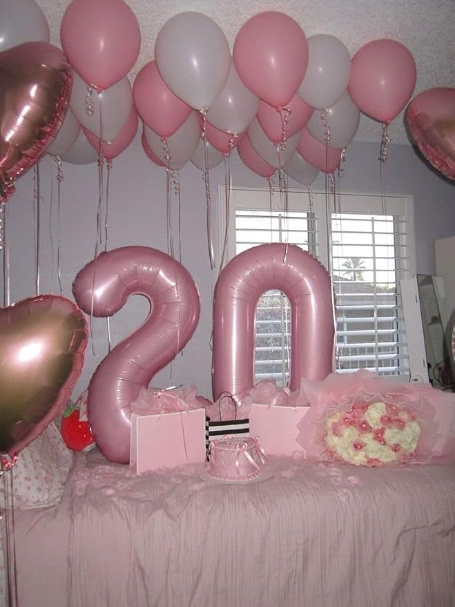 30 Balloon Number 40 Inch Pastel Pink Balloons - Image 2