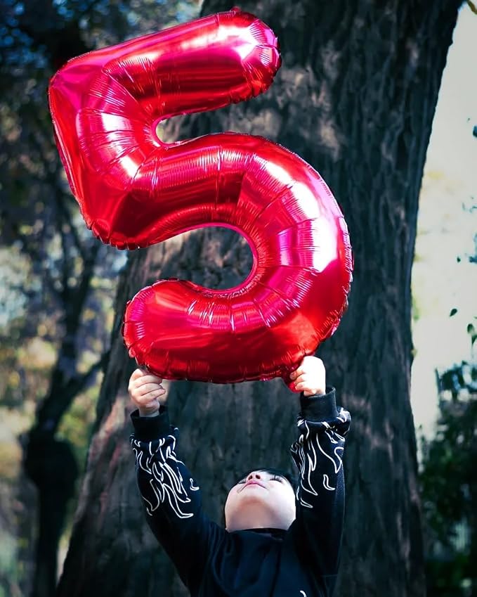 18 Balloon - Red Birthday Number Balloons, 40 Inch Decorations Men Women | Red - Image 9
