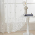 White Sheer Voile Curtains White Embossed Butterflies 96 Inches | Light by VISIONTEX