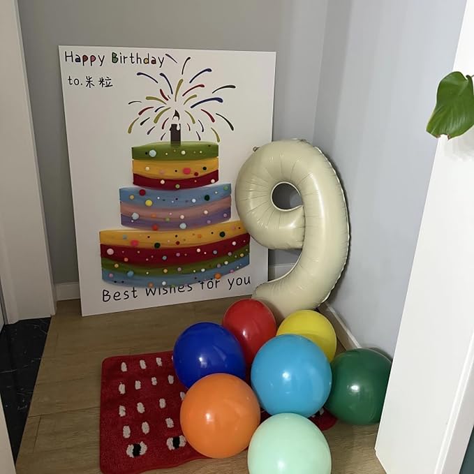 40 Inch Beige Number 6 Foil Balloon - Image 5