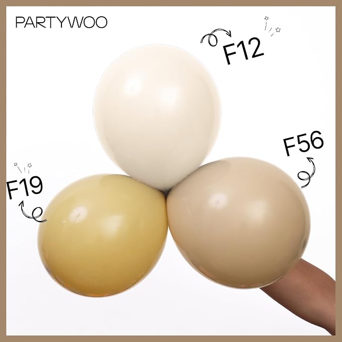 PartyWoo Tan Balloons 100 pcs 12 Inch Light Brown Neutral Boho Coffee Latex - Image 5
