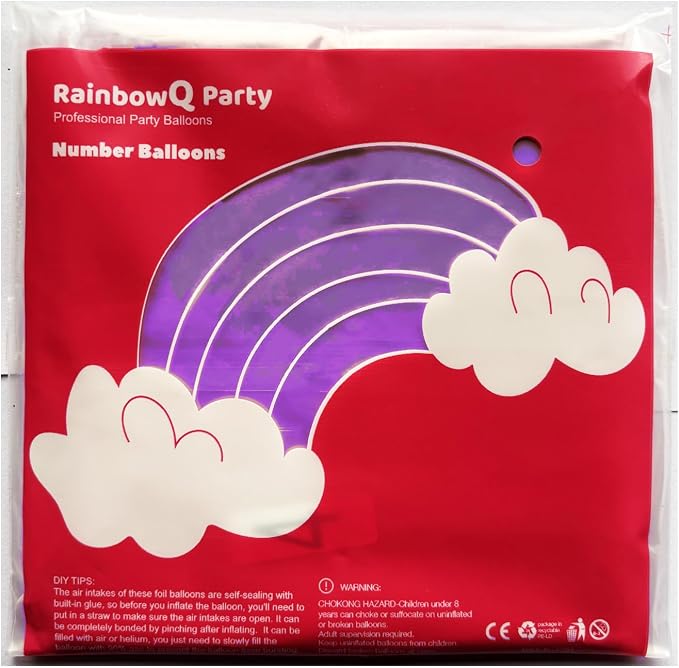 RainbowQ Purple 0 Balloon Number 40 Inch 0-40 Foil Large Balloons | Big Mylar 0 - Image 9