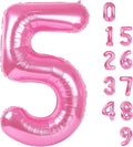 5 Balloon Number 40 Inch Pink Balloons by Mluchee