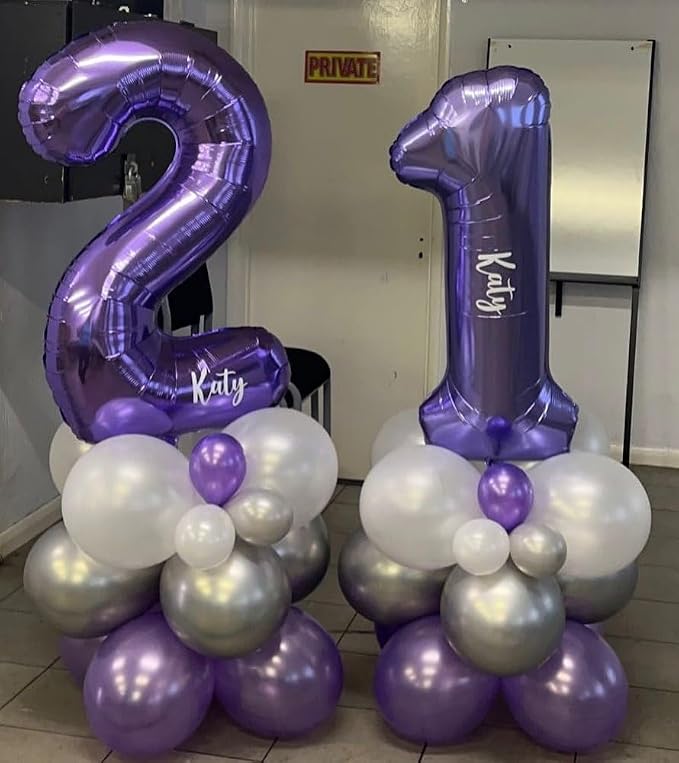 Number 40 Purple Balloons 40 Inch Giant Purple Fiol 40 Helium Balloons - Image 7